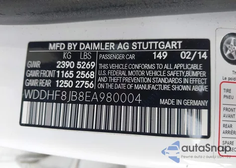 2014 Mercedes-Benz E 350 4Matic from USA, damaged, VIN WDDHF8JB8EA980004